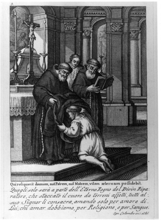 episodi della vita di Sant'Antonio da Padova (stampa smarginata) di Colombo Ignazio (sec. XIX)