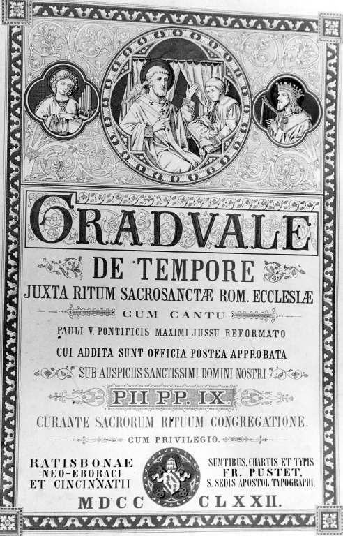 Santa Cecilia e San Gregorio Magno (stampa) - ambito italiano (sec. XIX)