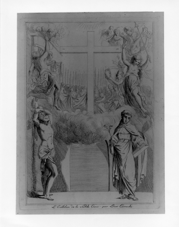 ESALTATION DE LA SAiNTE CROIX, esaltazione della Croce (stampa) di Carracci Ludovico - ambito francese (sec. XIX)