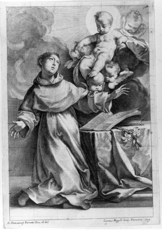Sant'Antonio da Padova (stampa) di Mogalli Cosimo, Ferretti Giovan Domenico (sec. XVIII)