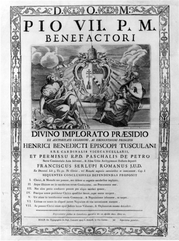 DIVINO IMPLORATO PRAESIDIO, Tesi (stampa) di Gramignani Antonio (sec. XIX)
