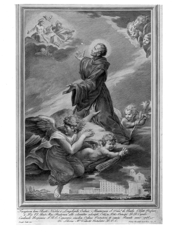 Imaginem hanc Beati Nicolai a Longobardis, Beato Nicola (stampa) di Bombelli Pietro Leone, Cades Giuseppe (sec. XVIII)