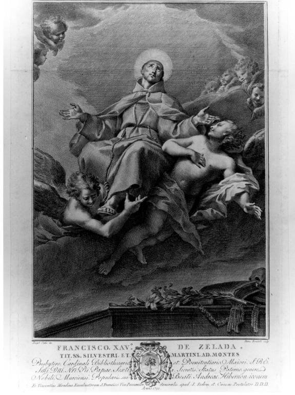 Gloria del Beato Andrea Hibernon (stampa) di Bombelli Pietro Leone, Montagnoli M, Cades Giuseppe (sec. XVIII)