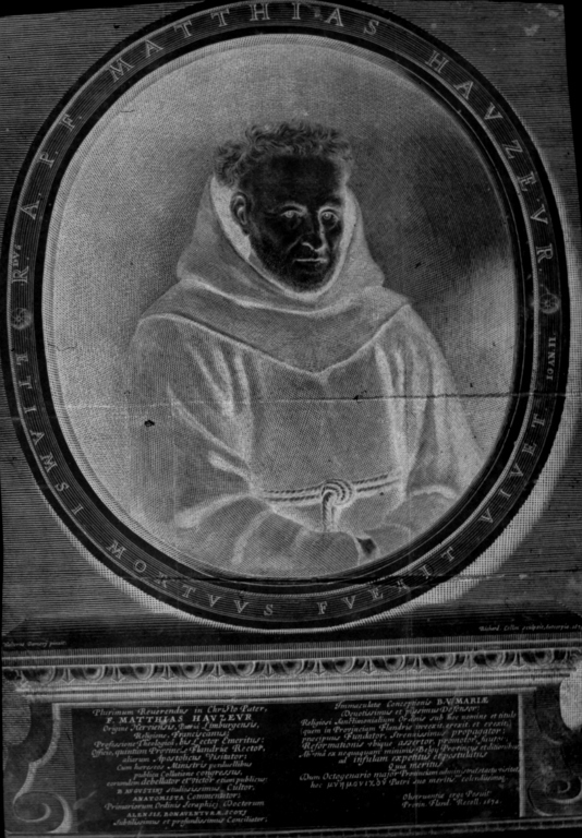 R.dus A.P. F. Matthias Hauzer, Ritratto di Matthias Hauzer (stampa) di Collin Richard (sec. XVII)