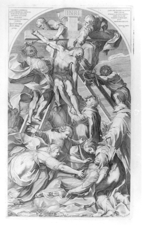 Cristo deposto dalla Croce con la Madonna e i Santi (stampa) di Fiori Barocci detto Federico Barocci (sec. XVIII)