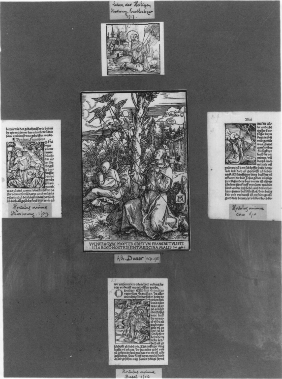 San Francesco d'Assisi riceve le stimmate (stampa smarginata) di Durer Albrecht (seconda metà sec. XVI)