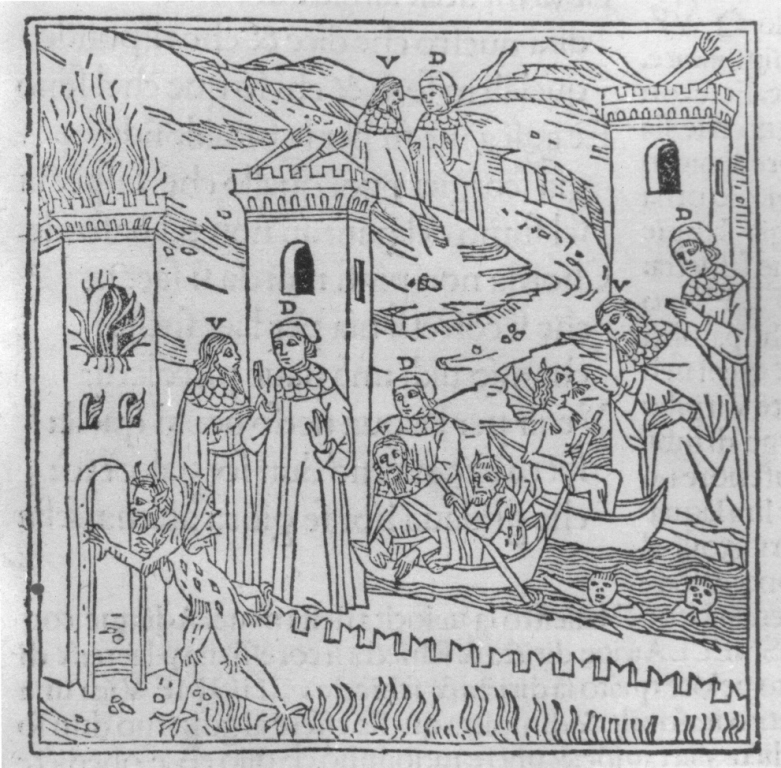 Divina Commedia, Inferno, canto VIII (stampa smarginata) - ambito italiano (sec. XV)
