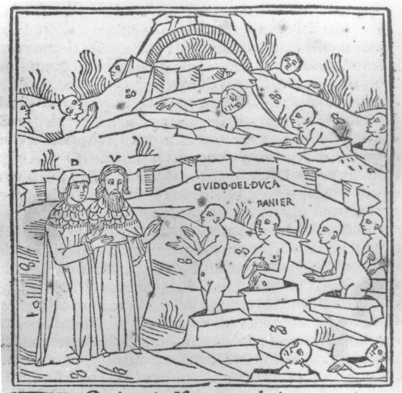 Divina Commedia, Purgatorio, canto XIV (stampa smarginata) - ambito italiano (sec. XV)