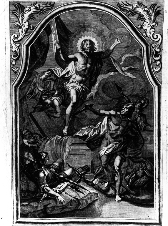 resurrezione di Cristo (stampa, elemento d'insieme) di Falconi Benedetto (attribuito) (sec. XVII)