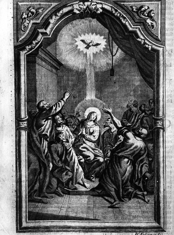 Pentecoste (stampa, elemento d'insieme) di Falconi Benedetto (attribuito) (sec. XVII)