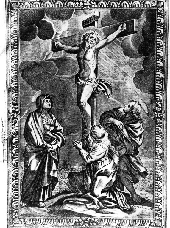 crocifissione di Cristo (stampa, elemento d'insieme) di Piccini Isabella (attribuito) (sec. XVIII)