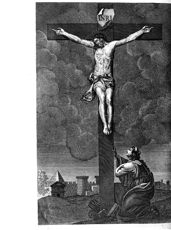 Cristo crocifisso (stampa, elemento d'insieme) - ambito romano (sec. XIX)