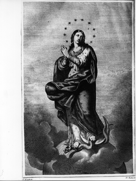 Immacolata Concezione (stampa, elemento d'insieme) di Bullica Reginaldo (attribuito), Spinetti Carmine (attribuito) (sec. XIX)