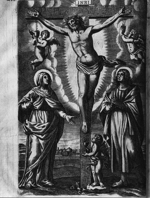 crocifissione di Cristo (stampa, elemento d'insieme) - ambito veneto (inizio sec. XIX)