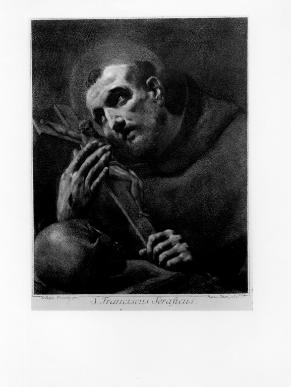 San Francesco d'Assisi (stampa) di Pitteri Giovanni Marco (attribuito), Balestra Antonio (attribuito) (metà sec. XVIII)