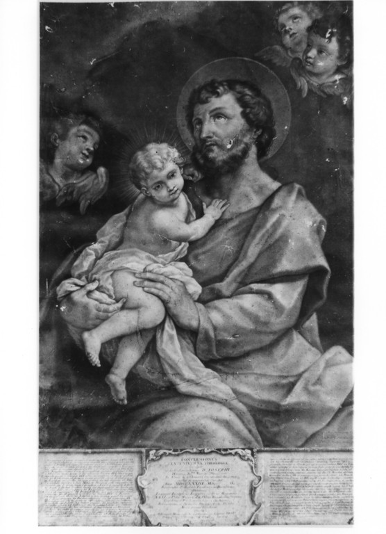 San Giuseppe e Gesù Bambino (stampa) - ambito laziale (sec. XVIII)