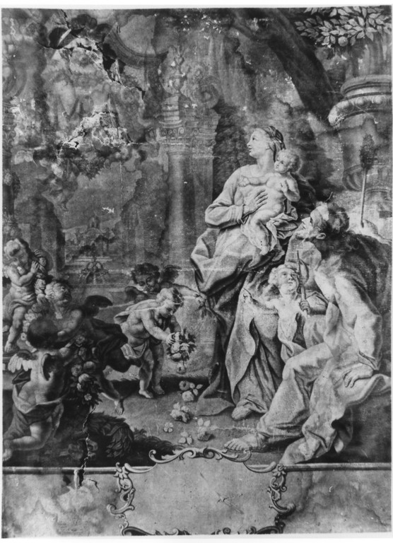 Sacra Famiglia con San Giovanni Battista bambino (stampa) di Haid Johann Lorenz (attribuito), Rugendas Christian (e aiuti) (sec. XVIII)