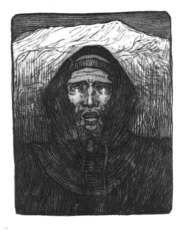 San Francesco d'Assisi (stampa) di Calcagnadoro Antonino (prima metà sec. XX)