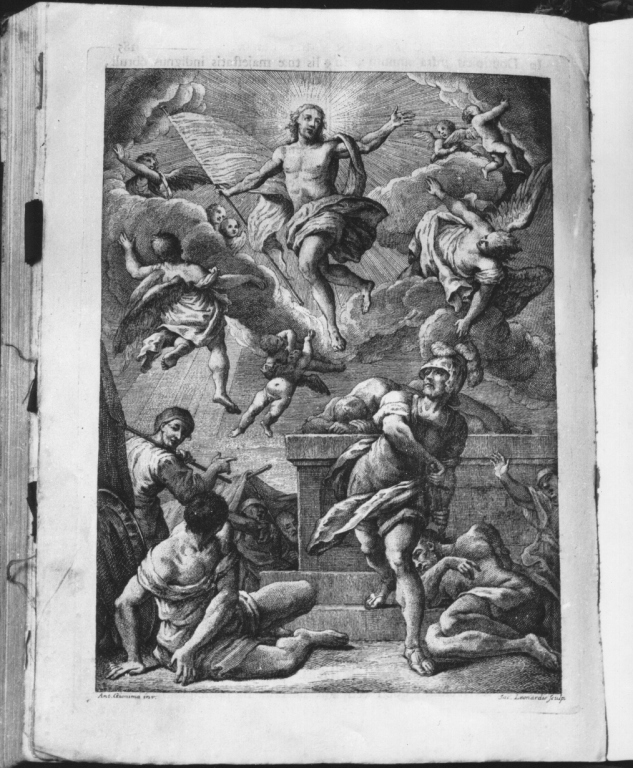resurrezione di Cristo (stampa) di Leonardis Jacopo, Gionima Antonio (sec. XVIII)