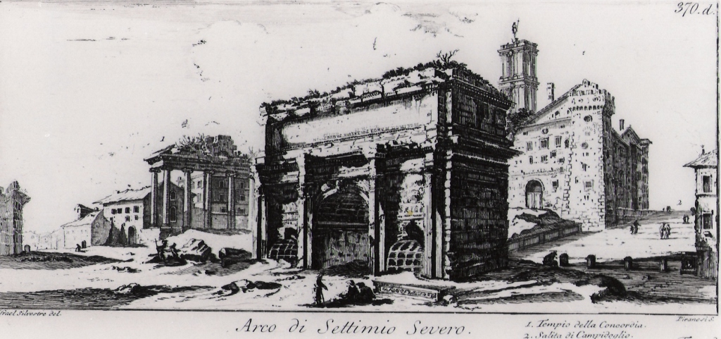 arco di Settimio Severo (stampa) di Piranesi Giovanni Battista, Silvestre Israel (prima metà sec. XX)