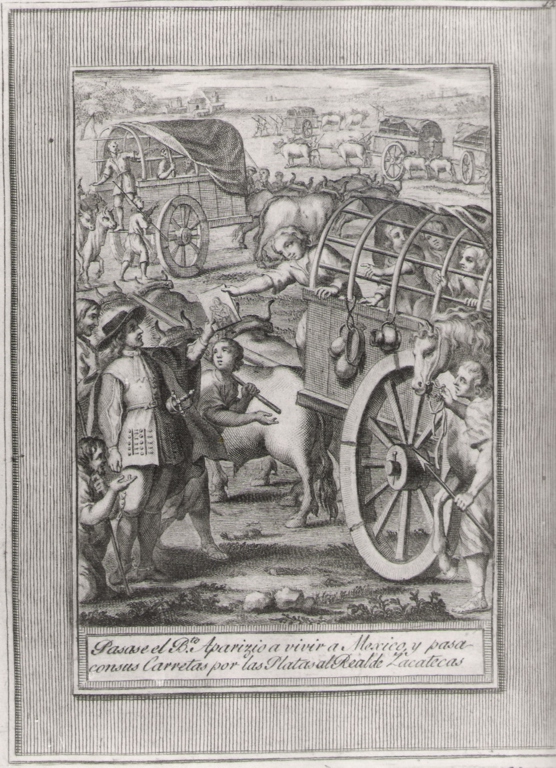 pasase el b.to Aparizio a vivir a.., storie della vita del beato Sebastiano di Aparicio (stampa, serie) di Bombelli Pietro Leone (seconda metà sec. XVIII)