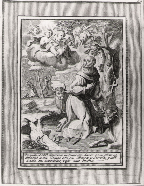 quando el b.to Aparizio no tiena.., storie della vita del beato Sebastiano di Aparicio (stampa, serie) di Bombelli Pietro Leone (seconda metà sec. XVIII)