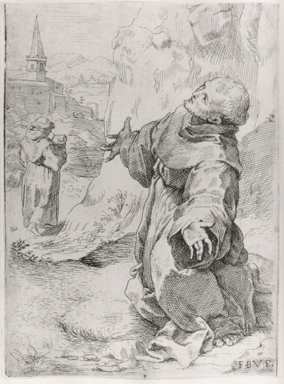San Francesco d'Assisi, San Francesco d'Assisi riceve le stimmate (stampa) di Fiori Barocci detto Federico Barocci (inizio sec. XVII)