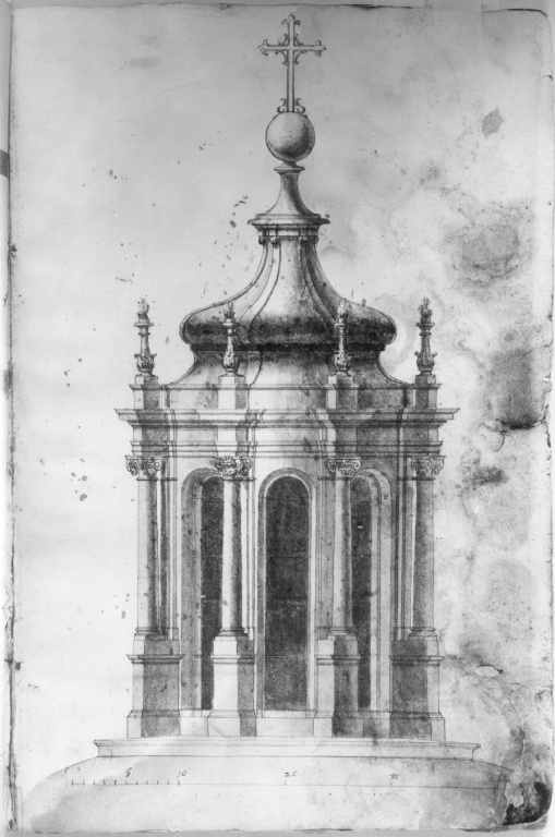 prospetto di lanternino (disegno) di Derizet Antoine (sec. XVIII)