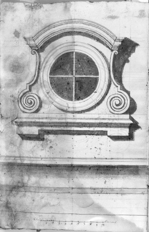finestra ad occhiale (disegno) di Derizet Antoine (sec. XVIII)
