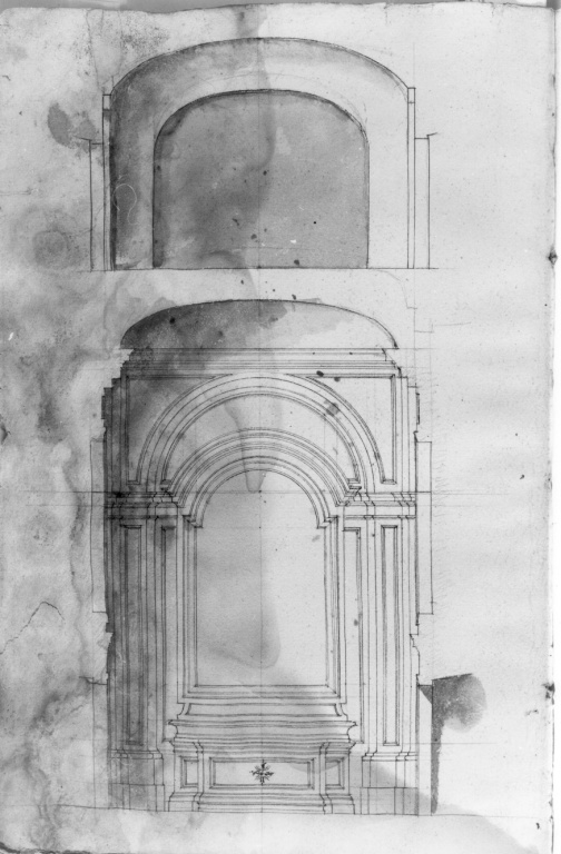 prospetto di altare (disegno) di Derizet Antoine (sec. XVIII)