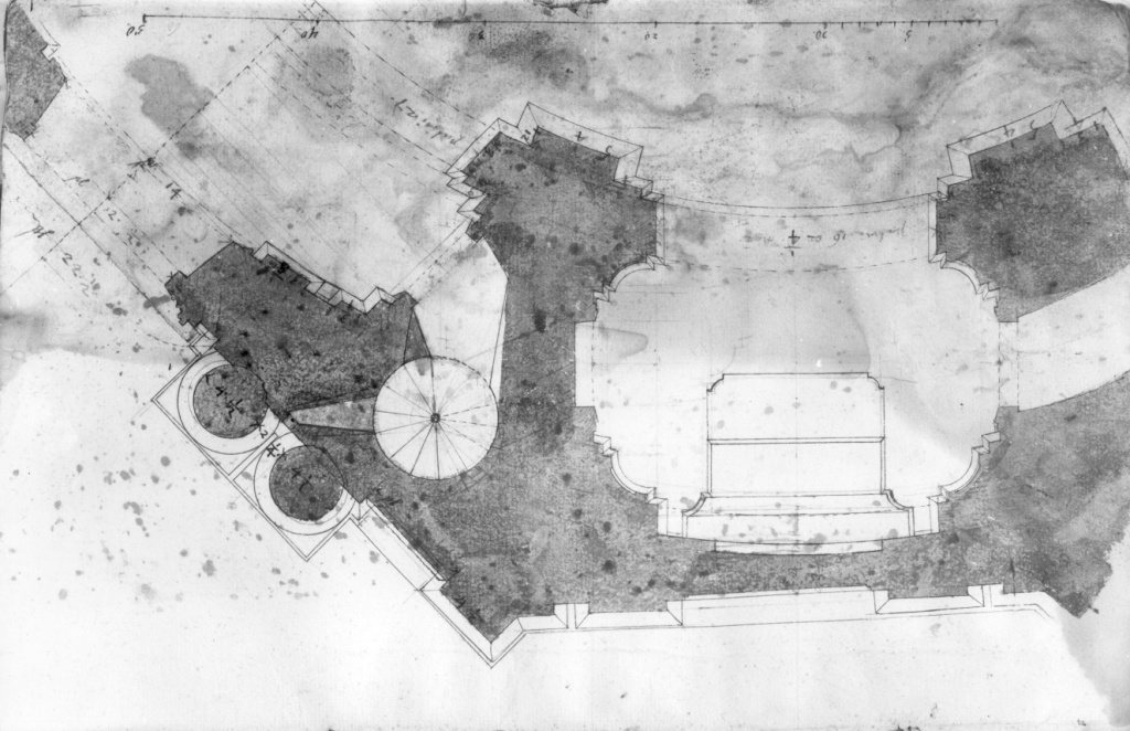 particolare di pianta con altare (disegno) di Derizet Antoine (sec. XVIII)