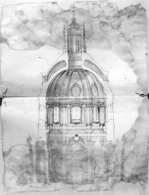 spaccato di edificio chiesastico (disegno) di Derizet Antoine (sec. XVIII)
