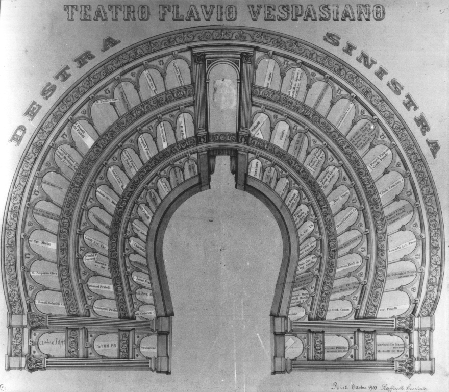 pianta del Teatro Vespasiano (disegno) di Cristina Raffaello (sec. XX)