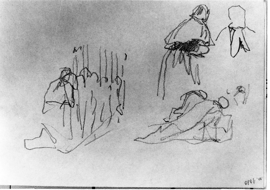 schizzi di ecclesiastici (disegno) di Joris Pio (sec. XX)