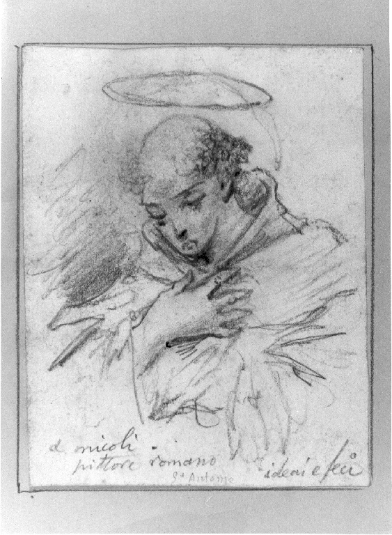 Sant'Antonio da Padova (disegno) di Nicoli A (fine sec. XIX)