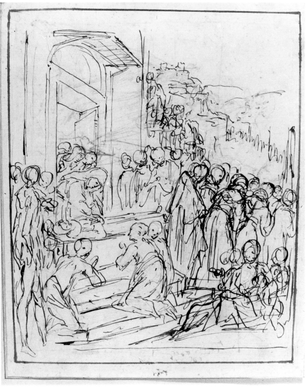 Funerali di San Francesco d'Assisi (disegno) di Sermei Cesare (sec. XVII)