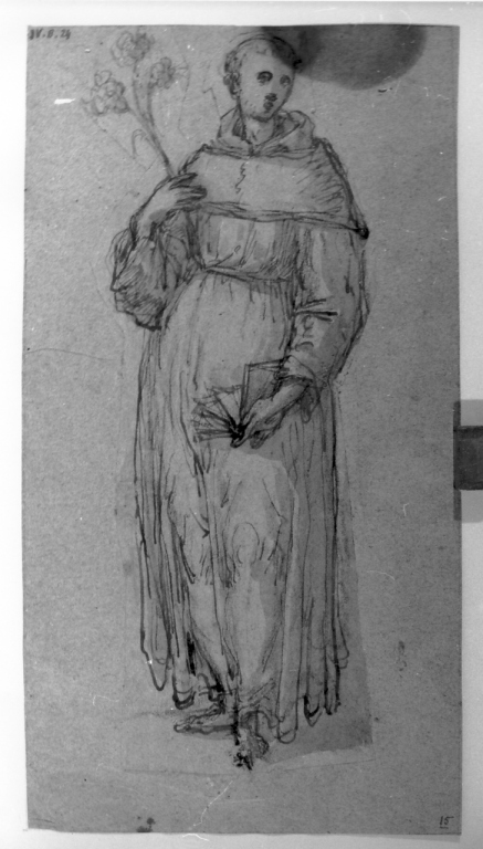 Sant'Antonio da Padova (disegno) - ambito italiano (secc. XVI/ XVII)