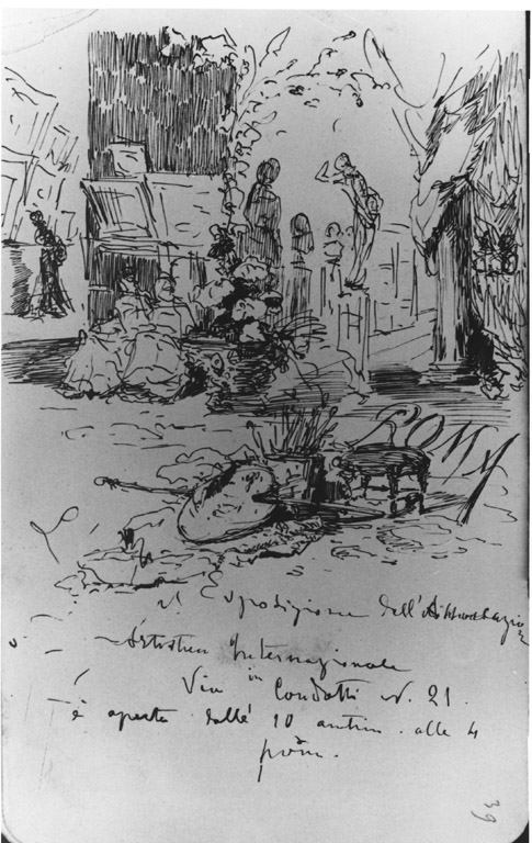 Figure sedute in un interno (disegno) di Joris Pio (sec. XIX)