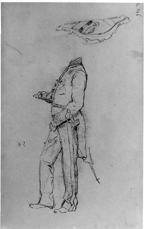 Militare in alta uniforme (disegno) di Joris Pio (sec. XIX)