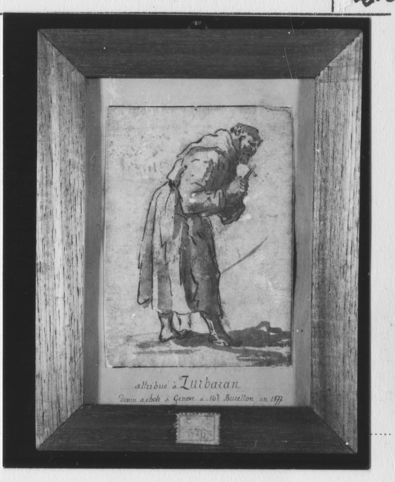 San Francesco d'Assisi (disegno) di Zurbaran Francisco (attribuito) (sec. XVII)