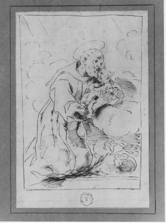 San Felice da Cantalice con il Bambino (disegno) di Cantarini Simone detto Pesarese (sec. XVII)
