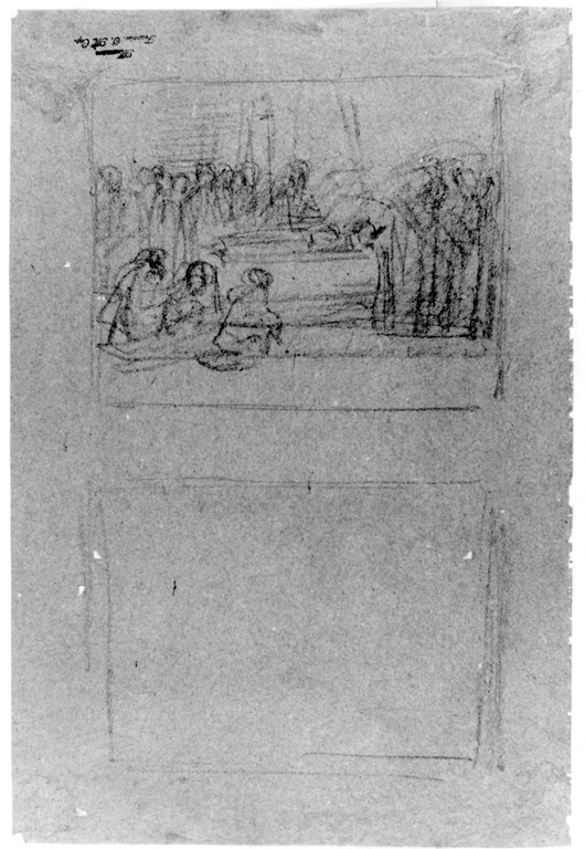 esequie di san Francesco d'Assisi (disegno) - ambito tedesco (sec. XIX)
