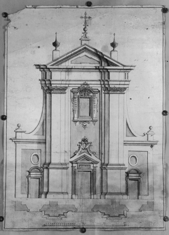 facciata della chiesa di S. Marco Galileo o S. Maria (disegno) - ambito Italia centrale (sec. XVIII)