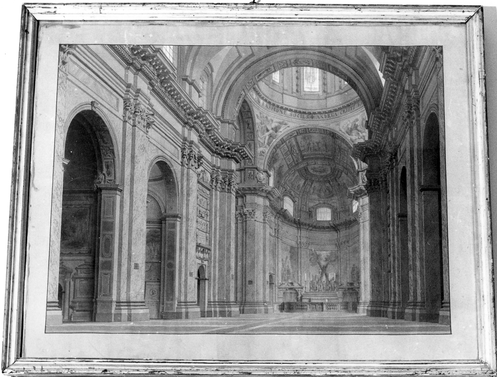 Interno della chiesa di S. Andrea della Valle (disegno) - ambito romano (prima metà sec. XIX)