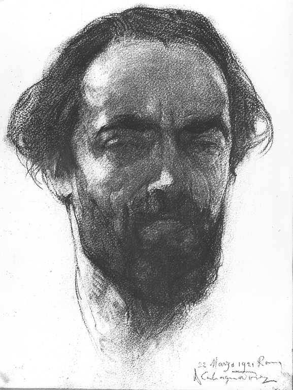 autoritratto di Antonino Calcagnadoro (disegno) di Calcagnadoro Antonino (sec. XX)