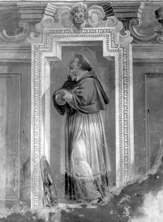 Dio Padre benedicente con i ss. Biagio e Carlo Borromeo (dipinto) - ambito laziale (primo quarto sec. XVII)