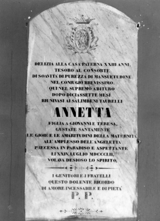 lapide commemorativa - ambito viterbese (sec. XIX)