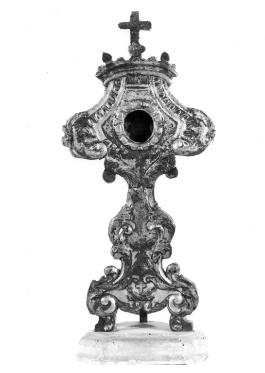 reliquiario - a ostensorio - bottega viterbese (fine/inizio secc. XVII/ XVIII)