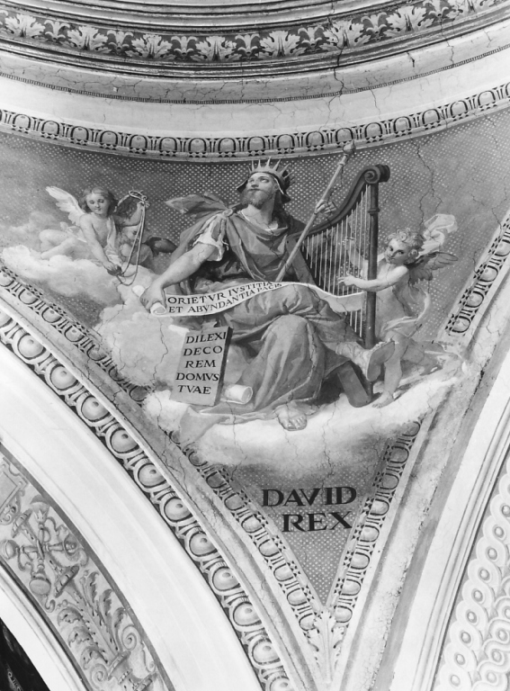 Re David e angeli musicanti (dipinto, ciclo) di Fontana Luigi (sec. XIX)