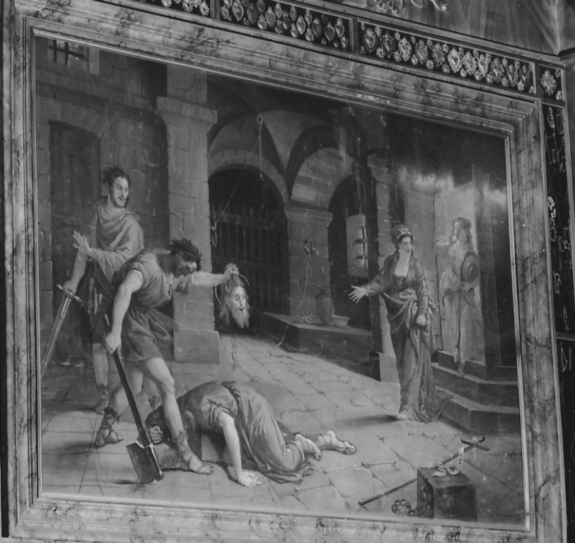decapitazione di San Giovanni Battista (dipinto, ciclo) di Fontana Luigi (sec. XIX)